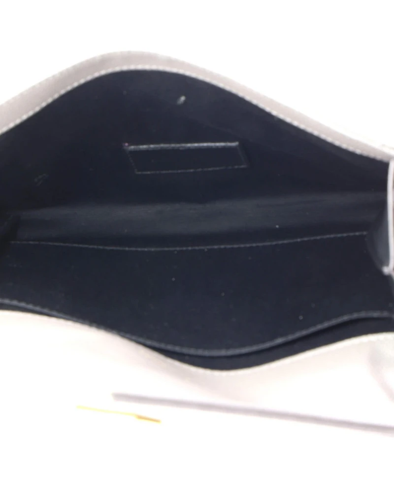 Pre-Owned Saint Laurent Classic Monogram Envelope Wristlet Clutch Matelasse Chevron Leather