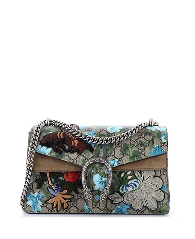 Pre-Owned Gucci Small Dionysus Bag Embroidered Printed Gg Coated Canvas
