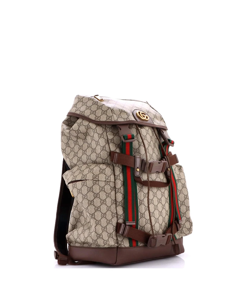 Pre-Owned Gucci Skateboard Backpack Gg Coated Canvas
