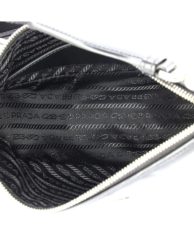 Pre-Owned Prada Small Triangle Logo Zip Crossbody Bag Soft Leather