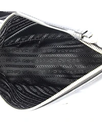 Pre-Owned Prada Small Triangle Logo Zip Crossbody Bag Soft Leather