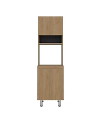 Depot E-Shop Fingal Kitchen Pantry with Microwave Space, Four Shelves and Closed Storage