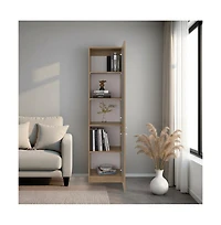 Depot E-Shop Surry Tall Bookcase 71" H with 2 Fluted Panel Doors and Five Interior Shelves
