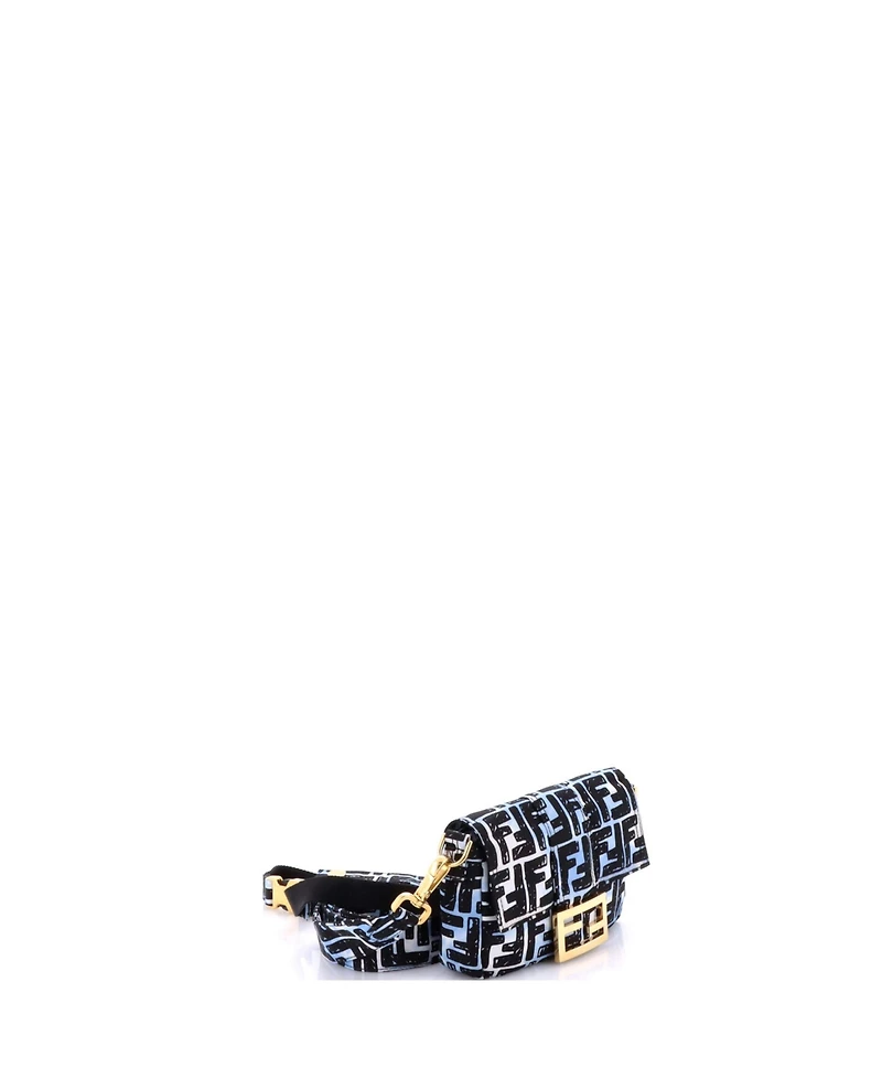 Pre-Owned Fendi Mini Baguette Convertible Belt Bag Printed Nylon