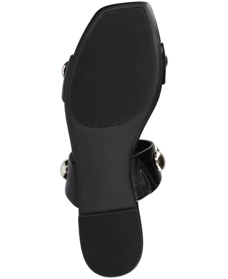 Journee Collection Women's Frida Studded Slide Flat Sandals