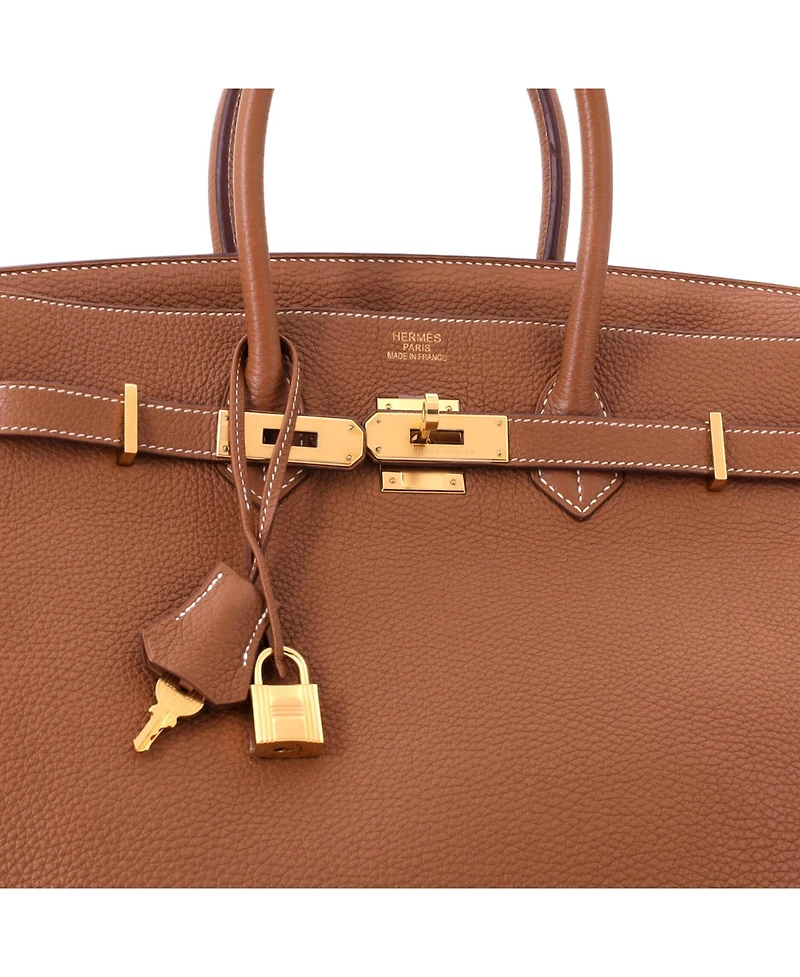Pre-Owned HERMES Birkin 35 Handbag Brown Togo with Gold Hardware