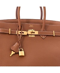 Pre-Owned HERMES Birkin 35 Handbag Brown Togo with Gold Hardware