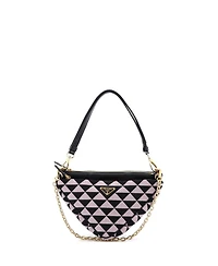Pre-Owned Prada Mini Double Symbole Triangle Bag Leather and Jacquard