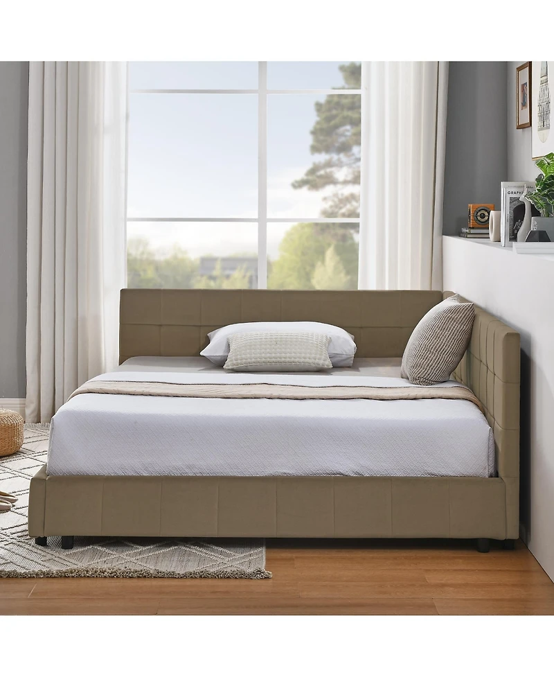 flynama Full Size Velvet Tufted Daybed Backrest