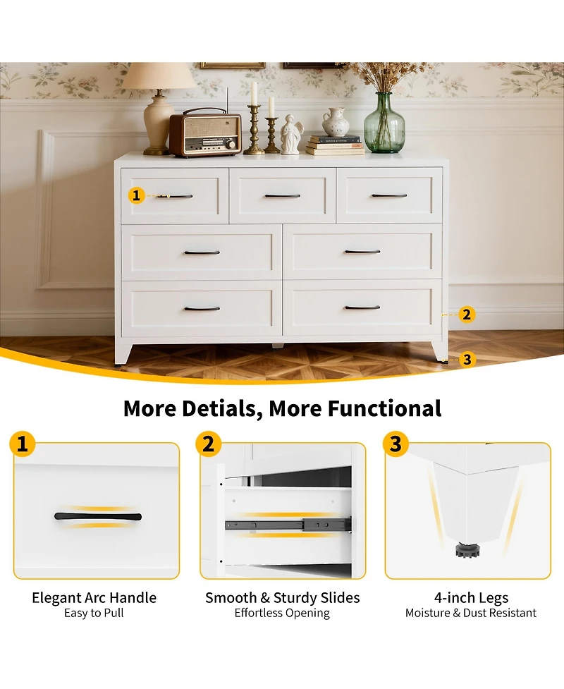 Rainsken 7 Drawer Dresser for Bedroom