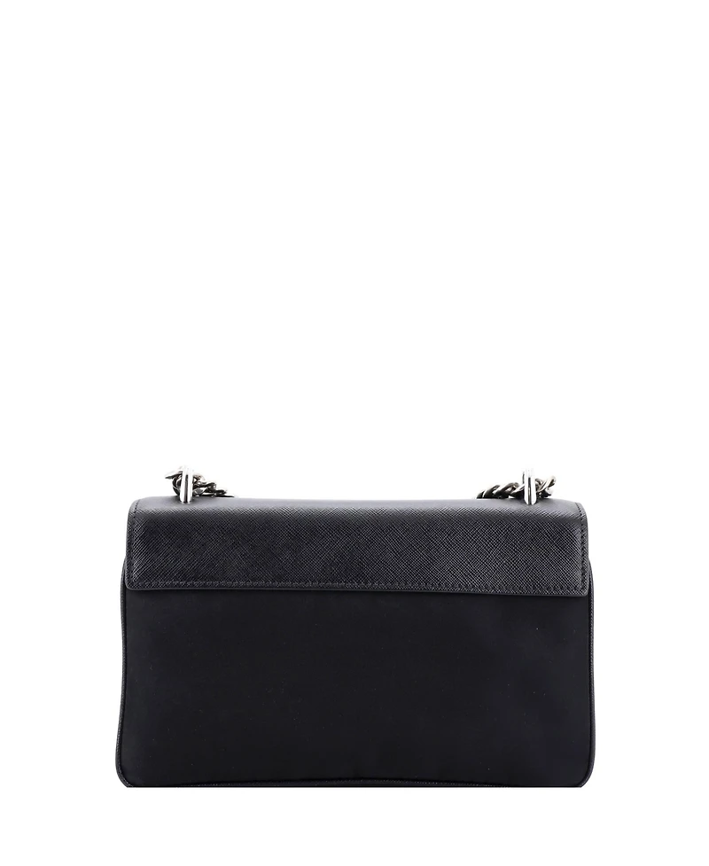 Pre-Owned Prada Medium Chain Flap Crossbody Bag Tessuto and Saffiano Leather