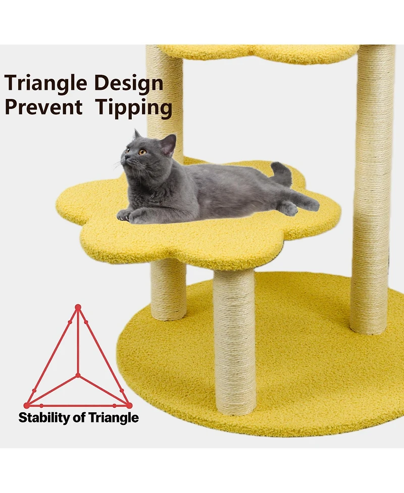 Aostirmotor Multi-Level Cat Tree with Removable Perch & Scratching Posts – Includes Hanging Toy