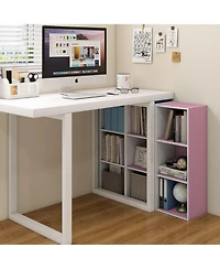 Homlux 3-Tier Open Shelf Bookcase,Modern Organizer,White/Pink