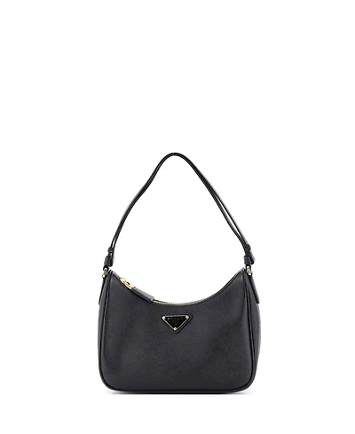 Pre-Owned Prada Mini Adjustable Handle Zip Hobo Saffiano Leather