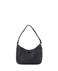 Pre-Owned Prada Mini Adjustable Handle Zip Hobo Saffiano Leather