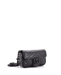Pre-Owned Gucci Gg Marmont Flap Belt Bag Matelasse Leather
