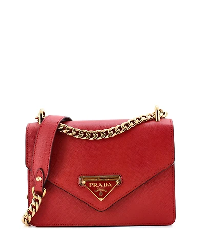 Pre-Owned Prada Small Envelope Flap Chain Shoulder bag Saffiano Leather