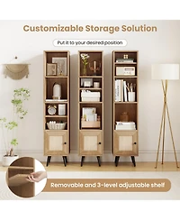 Slickblue 6-Tier Tall Narrow Bookcase 54 Inches Slim Storage