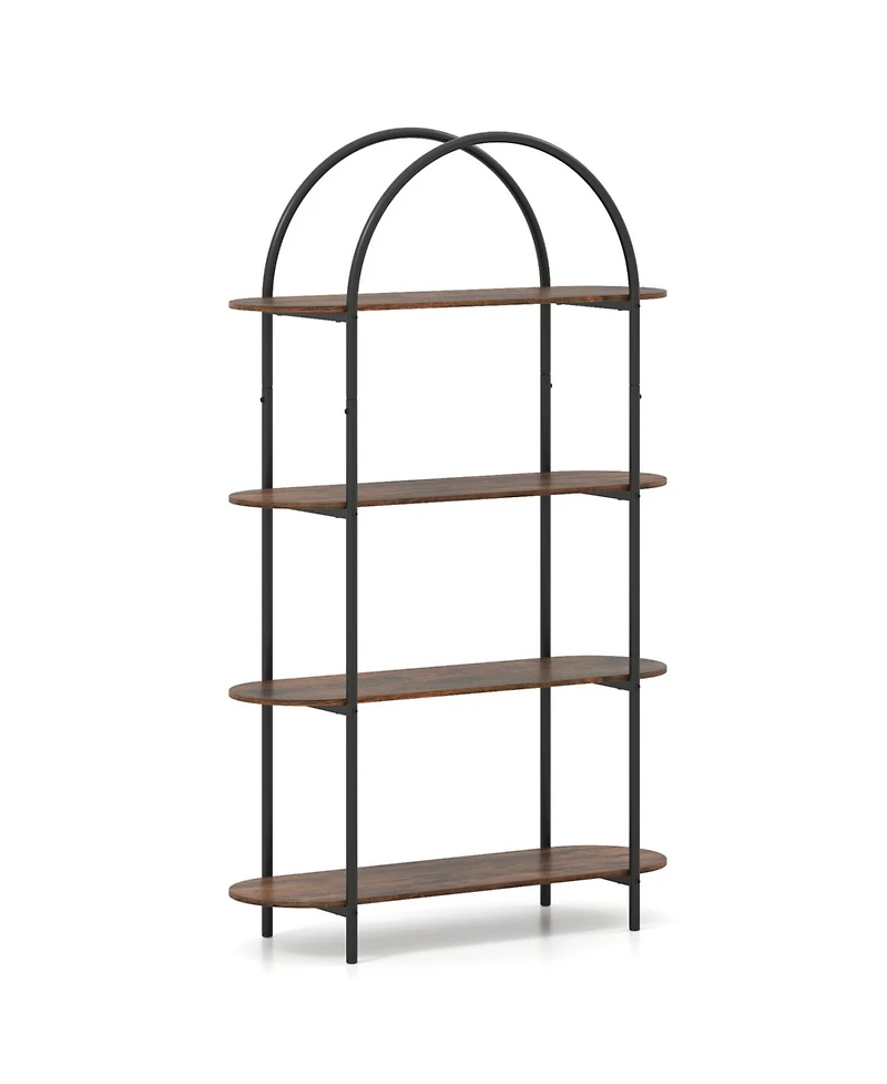 Slickblue 4-Tier Open Bookcase with Sturdy Metal Frame for Living