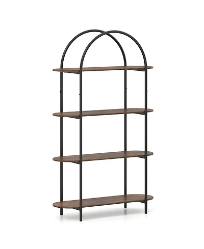 Slickblue 4-Tier Open Bookcase with Sturdy Metal Frame for Living
