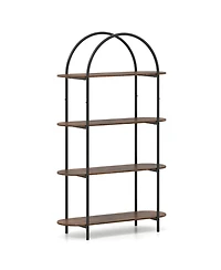 Slickblue 4-Tier Open Bookcase with Sturdy Metal Frame for Living