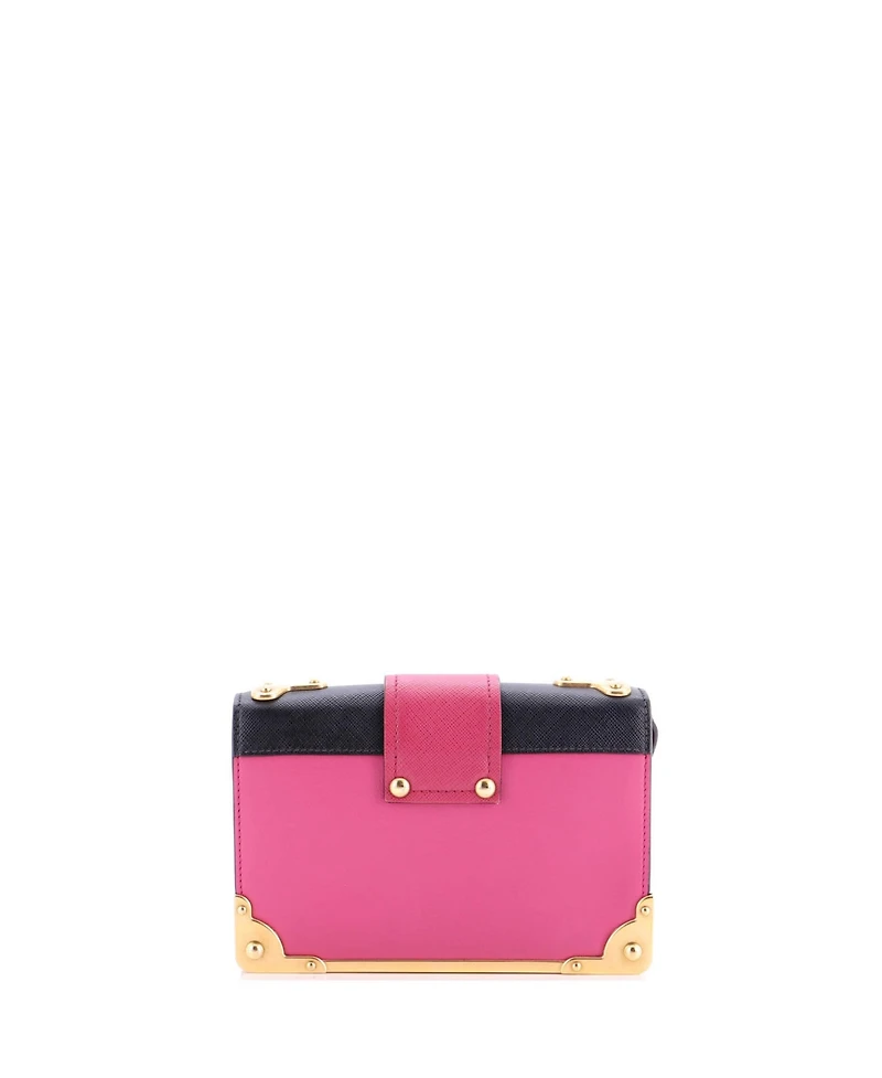 Pre-Owned Prada Small Cahier Crossbody Bag Embellished Leather