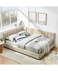 flynama Velvet Tufted Daybed Backrest Armrest