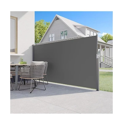 Aecojoy Retractable Side Awning, Double Side Awning, Waterproof Folding Outdoor Privacy Screen