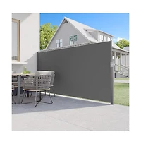 Aecojoy Retractable Side Awning, Double Side Awning, Waterproof Folding Outdoor Privacy Screen