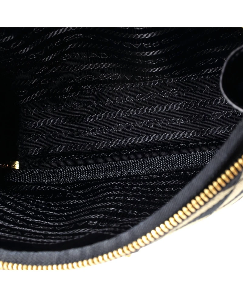 Pre-Owned Prada Symbole Zip Around Shoulder Bag Jacquard