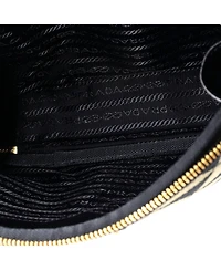 Pre-Owned Prada Symbole Zip Around Shoulder Bag Jacquard
