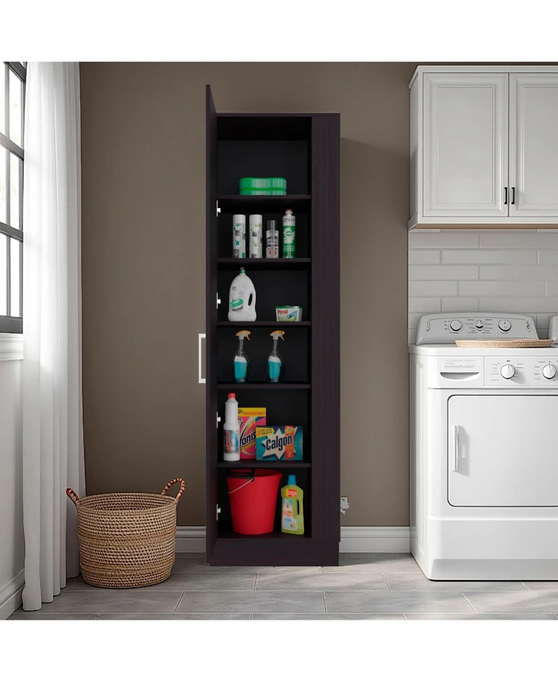Depot E-Shop Fairfield Utility Storage Cabinet with 6-Tier Shelf and Broom Hangers