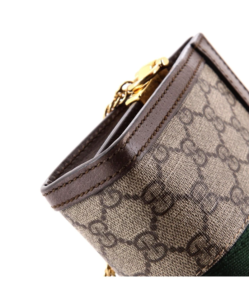 Pre-Owned Gucci Mini Ophidia Chain Shoulder Bag Gg Coated Canvas