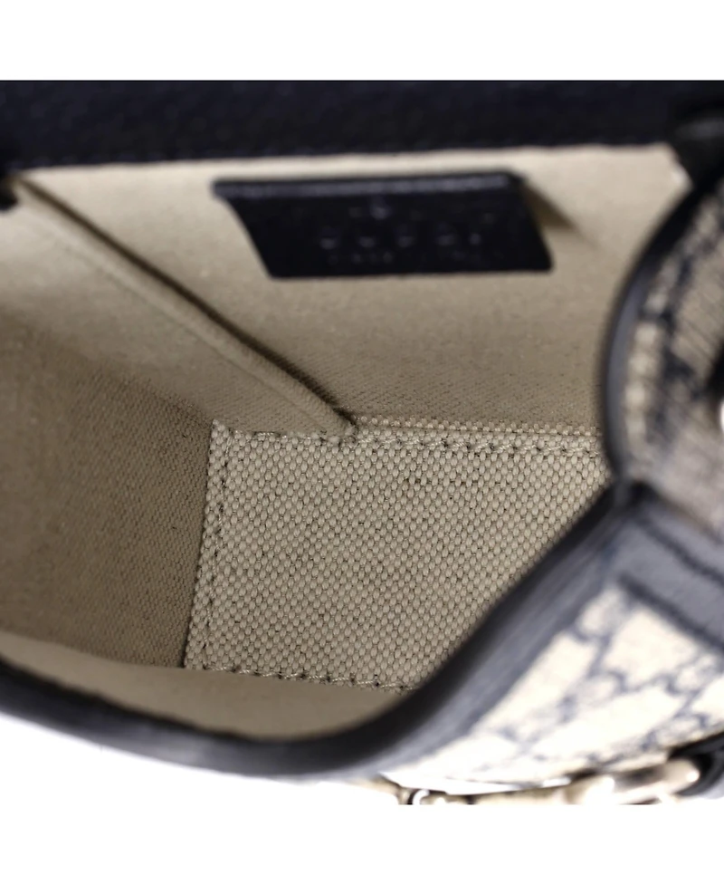 Pre-Owned Gucci Mini Horsebit 1955 Crossbody Bag Gg Coated Canvas with Leather