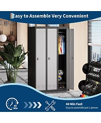 gaomon 72" Tall Metal Storage Cabinet with Door, Lockable Steel Locker with Shelves for School Office Garage