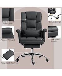 Boyel Living Executive Office Chair Pu Leather Ergonomic Desk Reclining Footrest Lumbar Support