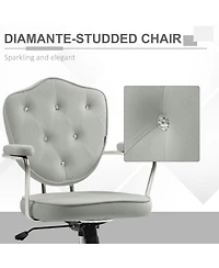 Boyel Living Cute Home Office Chair with Button Tufted Velvet-Feel Fabric