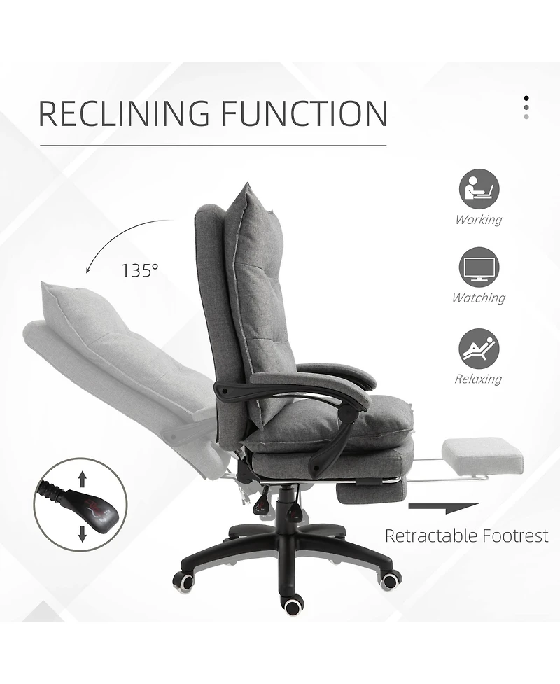 Boyel Living 360degree(s) Swivel Executive Home Office Chair with Adjustable Height and Retractable Footrest