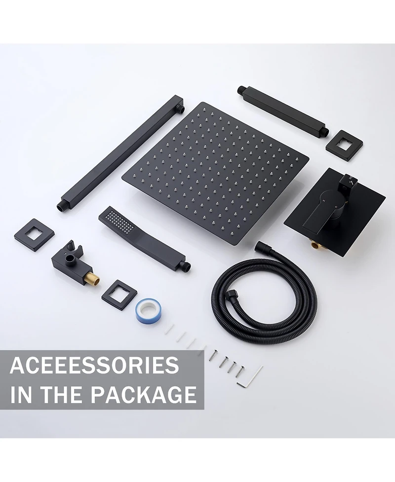 Busdays 10-Inch Ceiling Mount Rainfall Shower System, All-Metal Rain Showerhead with Handheld Sprayer