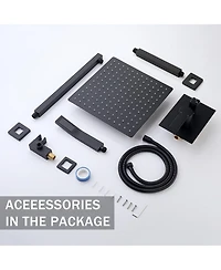 Busdays 10-Inch Ceiling Mount Rainfall Shower System, All-Metal Rain Showerhead with Handheld Sprayer