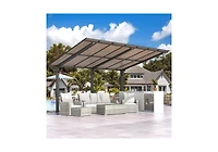 Aecojoy 14' x 10' Gazebo for Patio, Hard Top Lean to Gazebo Pergola Carport
