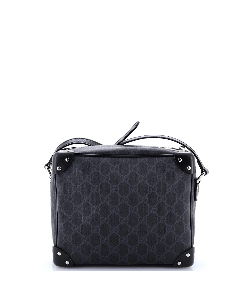 Pre-Owned Gucci Trunk Shoulder Bag Gg Coated Canvas with Studded Leather