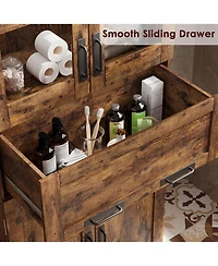 gaomon Tall Bathroom Cabinet, Storage Cabinet with Door and Drawer, Adjustable Shelf, Freestanding for Laundry Room, Kitchen