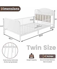 Rainsken Twin Metal Platform Bed Frame with Light