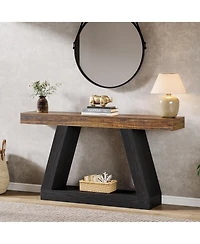 Tribesigns Farmhouse Console Table, 55-Inch Rustic Sofa Table with Storage, Industrial Wooden Entryway for Hallway