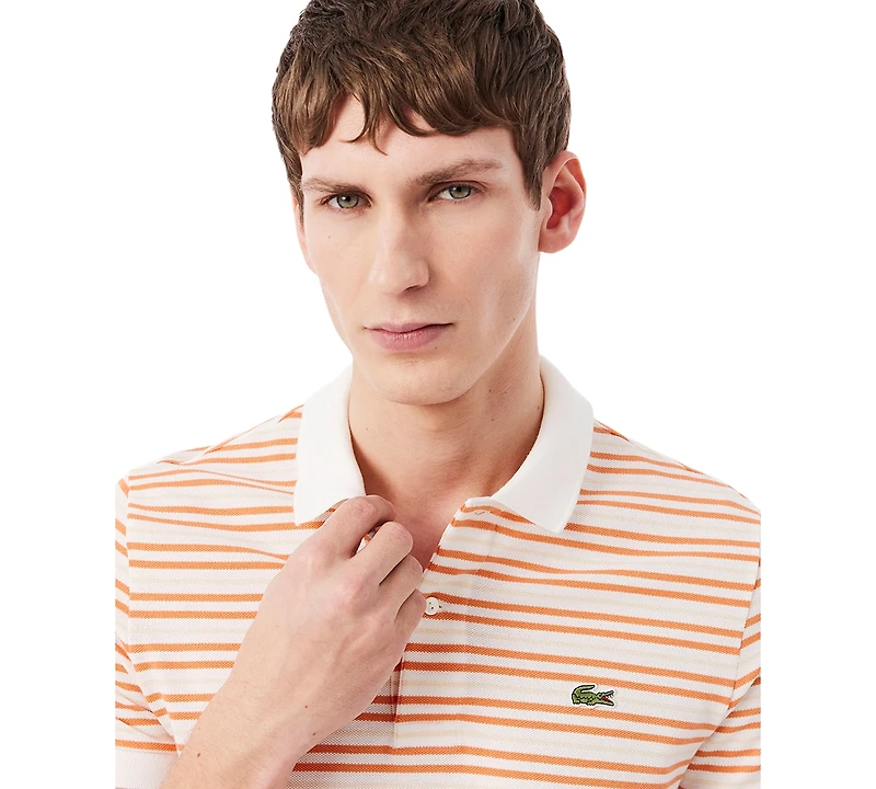 Lacoste Men's Classic Fit Striped Pique Polo Shirt
