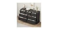 gaomon 7 Drawer Dresser for Bedroom, 55'' Wide Wooden Dressers with Metal Handle