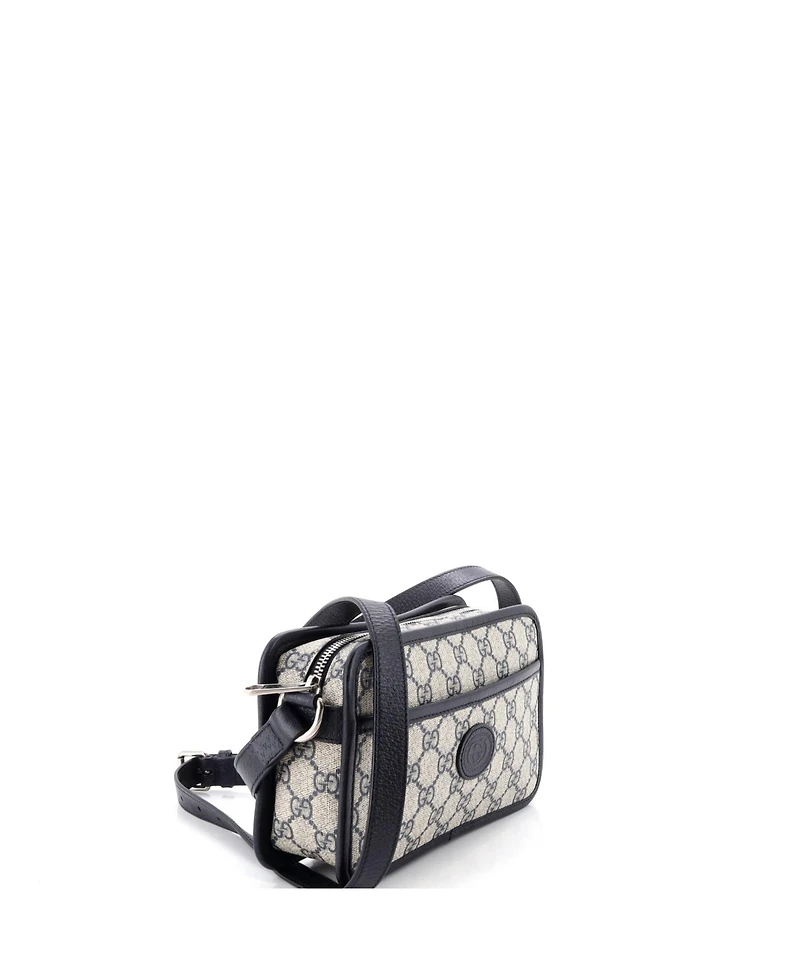 Pre-Owned Gucci Mini Interlocking G Patch Camera Bag Gg Coated Canvas