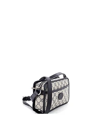 Pre-Owned Gucci Mini Interlocking G Patch Camera Bag Gg Coated Canvas