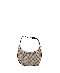 Pre-Owned Gucci Mini Interlocking G Patch Half Moon Hobo Gg Coated Canvas